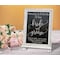 Better Office Products Framed Tabletop Chalkboard Sign, 95in x 14in Rustic Wood Frame, W/1 White Chalk Marker, Whitewashed 00800 - alternate 2